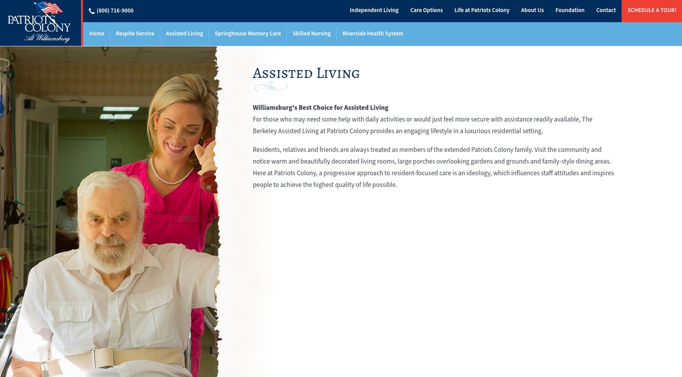 The Patriots Colony Assisted Living page